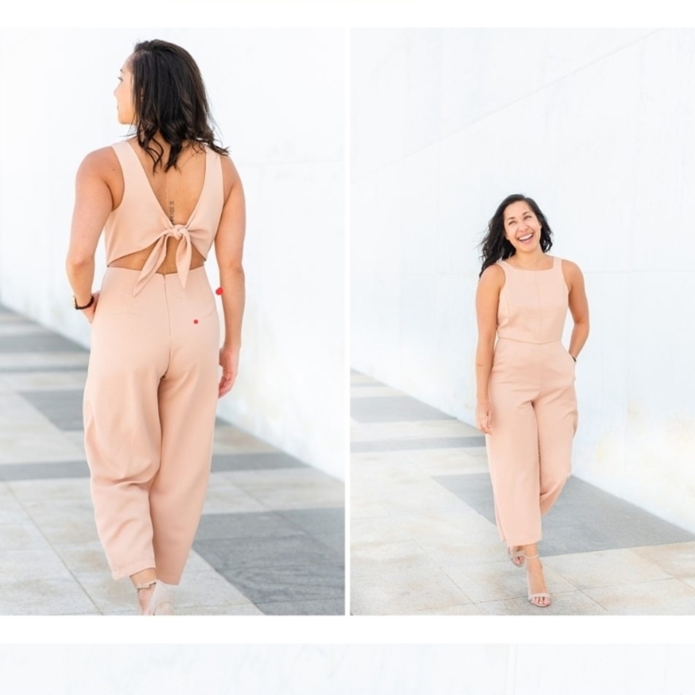 Shinestar Blush Tie-Back Jumpsuit